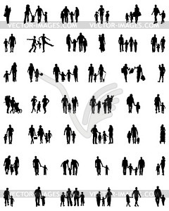 Silhouettes of families - vector image