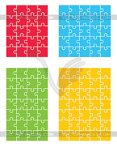 Four colorful puzzles - vector image