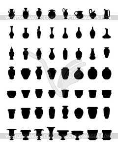 Jars, bowls and vases - vector clip art