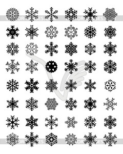 Black snowflakes - vector clipart