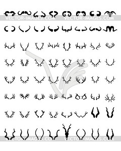 Silhouettes of horns - vector image