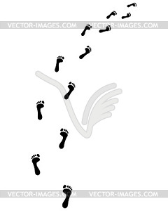  footsteps, turn right - vector clipart