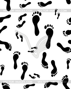 Seamless pattern of barefoot - vector clipart