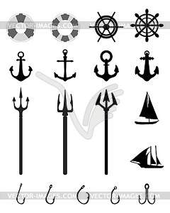 Nautical Icons isolated - vector clipart