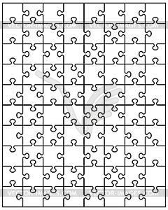 Большой белый пазл - векторный графический клипарт