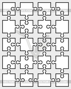 Puzzle, separate parts - vector clipart