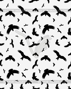 Seamless of birds silhouettes - vector image