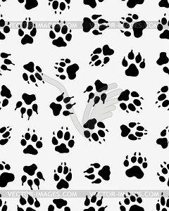 Seamless  print of dogs paws - vector clipart