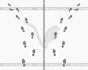 Trail of shoes prints - vector image