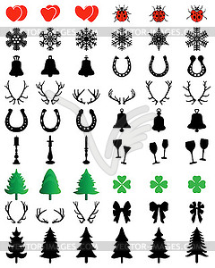 Christmas icons collection - stock vector clipart