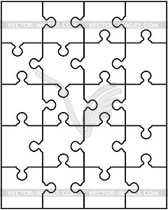 Separate parts of white puzzle - vector image