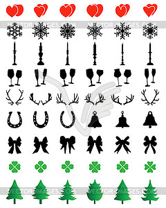 Christmas icons collection - vector clipart