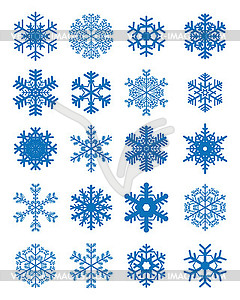 Different blue snowflakes - vector clip art