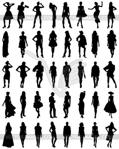 Silhouettes of fashion  - vector image