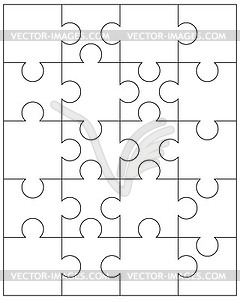 Parts of white puzzle - vector image