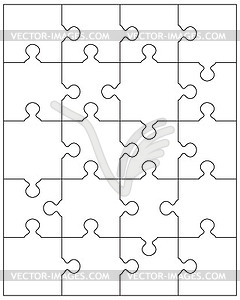 Parts of white puzzle - vector clip art