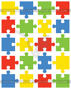 Pieces of colorful puzzle - vector image