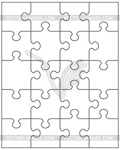 Parts of white puzzle - vector clip art