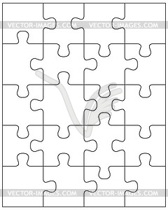 Parts of white puzzle - vector clip art