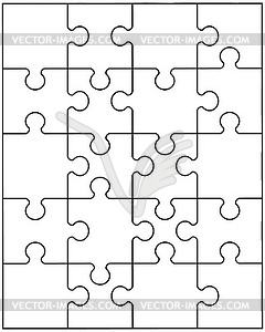 Parts of white puzzle - vector clipart