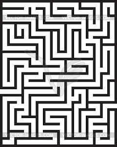 Black rectangle maze isolated - vector image