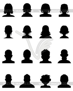 Head silhouettes avatar - vector image