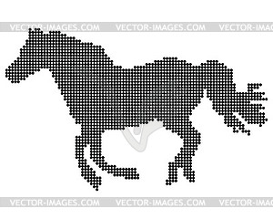 Point silhouette of horse  - vector image