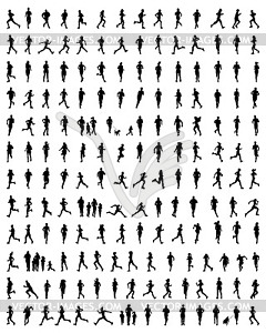 Silhouettes of runners - vector EPS clipart