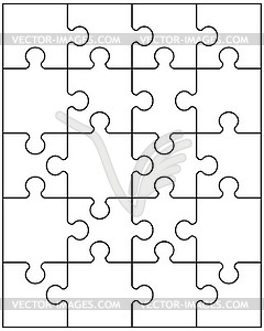 Parts of white puzzle - royalty-free vector clipart