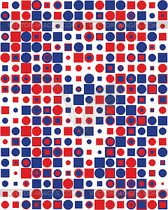 Pattern with colorful squares and round - vector clipart