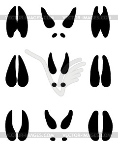 Black footprints of deer - vector clip art