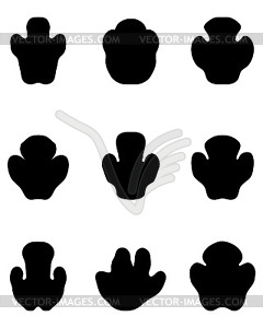 Black footprints of rhinoceros - vector clip art