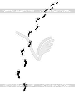 Trail of human bare footsteps - vector clip art
