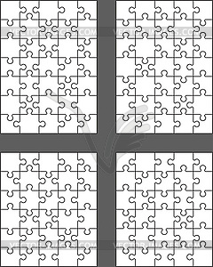 Four different white puzzles  - vector clipart