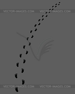 Trail of baby bare feet - vector image