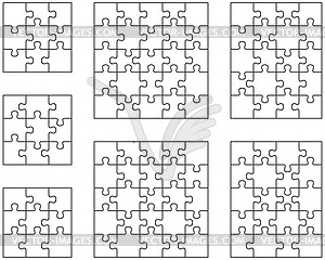 Puzzles, separate pieces - vector clipart