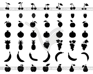 Silhouettes of fruit - vector image