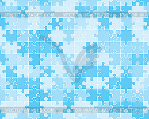 Blue puzzle, seamless - vector clipart