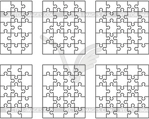 Puzzles, separate parts - vector clipart