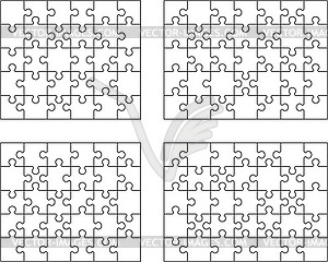 Puzzles, separate pieces - vector clipart / vector image