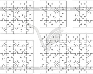  puzzles, separate parts - vector clipart