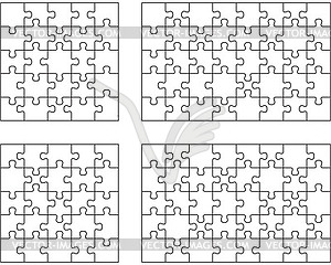 Puzzles, separate parts - vector image