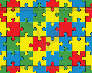 Seamless of colorful puzzle - vector clip art