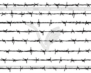 Seamless silhouettes barbed wire - vector image