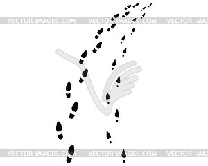 Trail of shoes prints  - vector clipart