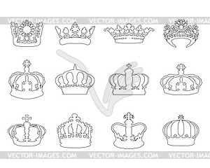 Black illustrations of crowns  - vector clipart