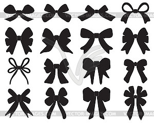 Black silhouettes of bow ties - vector clip art