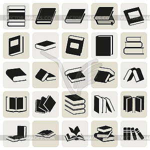 Black book simple icons set - vector clipart