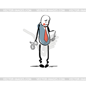 Sad businessman business concept failure - vector clipart