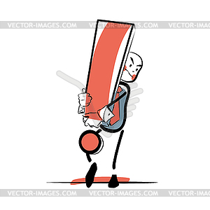 Businessman with an exclamation point color - vector image